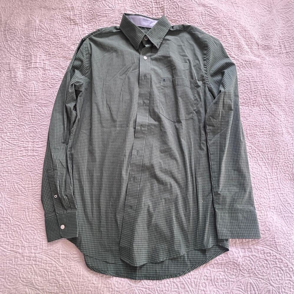 Izod, Mens Green Plaid Buttondown, Large, NWOT